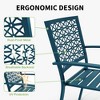 3 Piece Iron Bistro Set, Outdoor Square Patio Table and Chairs Set of 3, Modern Stackable Conversation Patio Furniture for Balcony, Deck, Backyard, - 2 of 4