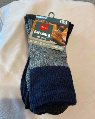 Hanes Premium Men's Marl Explorer Crew Socks 3pk - Gray 6-12 : Target