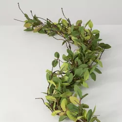 Sullivans Artificial Ruscus Leafy Twig Garland 72"L Green