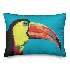Creative Products Bright Jungle Toucan on Teal 14x20 Indoor / Outdoor Pillow - 1 of 4