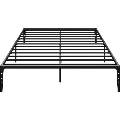 Heavy Duty Metal Bed Frame Low Platform Design, Steel Slat Support for Noise-Free Sleep, No Box Spring Required, Spacious Under Bed Storage