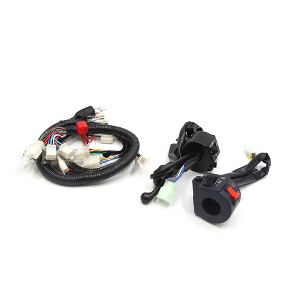 Unique Bargains Motorcycle Handlebar Turn Signal Light Control Switch Set for Suzuki GN125 w Wire Harness Black 1Set - 1 of 4