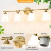 POWLIG 33.86-in 4-Light Gold Bathroom Vanity Light Fixture with Opal Frosted Glass Shade - 3 of 4