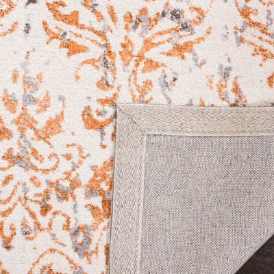 Handmade Ivory/Rust Tufted Wool-Viscose Blend Rectangular Rug 4' x 6'