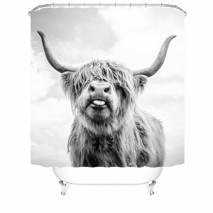 Alpine Cow Shower Curtains for Bathroom Waterproof Fabric Bath Curtain Durable Soft Stylish Bathroom Decor 72x72 Inch - 1 of 1