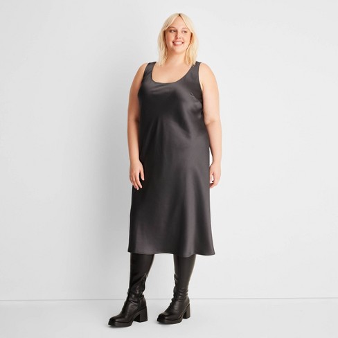 Women's Scoop Neck Strappy Midi Slip Dress - Future Collective™ With Reese  Blutstein Dark Gray Xxl : Target