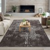 Washable Area Rug 4x6 Entryway Rug, Non-Slip Non-Shedding Vintage Distressed Carpet, Indoor Retro Floral Accent Throw Rug, Foldable Printed Mat - 3 of 4