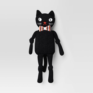 Knit Cat Sitabout Character Figurine - Hyde and EEK! Boutique™ Black - 1 of 3