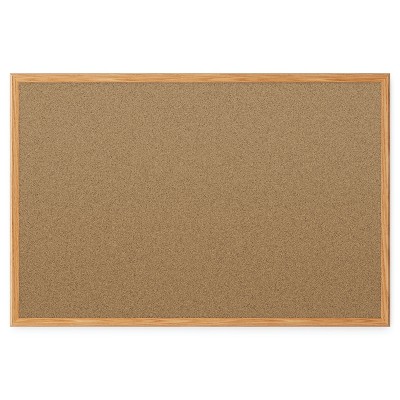 Quartet Cork Bulletin Board Oak Frame 4' x 3' 85352