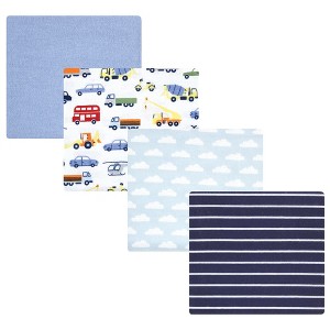 Luvable Friends Hudson Baby Flannel Receiving Blankets 4pk - 1 of 2