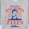 Men's - Parks and Recreation - Ron Only One Bad Word Taxes Graphic Fleece Sweatshirt - 2 of 4