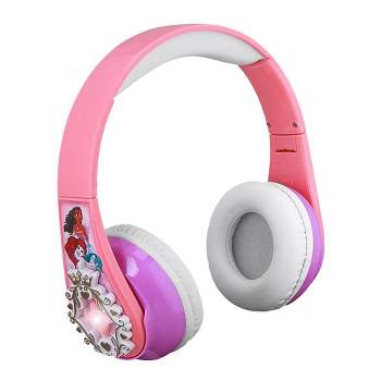 eKids Disney Princess Bluetooth Headphones with EZ Link, Over Ear Headphones for School, Home or Travel - Pink (Di-B64DP.EXV1OL)