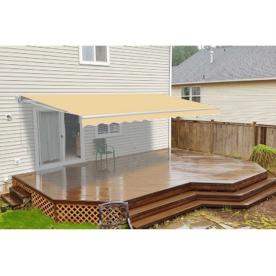 ALEKO 13 x 10 feet Retractable White Frame Home Patio Canopy Awning 13'x10'