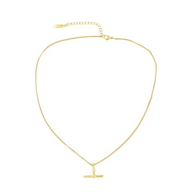 Slate by Rebl Toggle Bar Pendant Necklace 18K Gold Plated