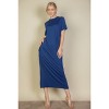 Slickblue Women's Casual Side Pocket Tee Dress, Short Sleeve Jersey Knit, Relaxed Fit, 12 Color Options, Size S-L - 2 of 4