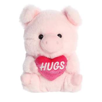 Aurora Mini Hugs Pig Rolly Pet Round Stuffed Animal Pink 5"