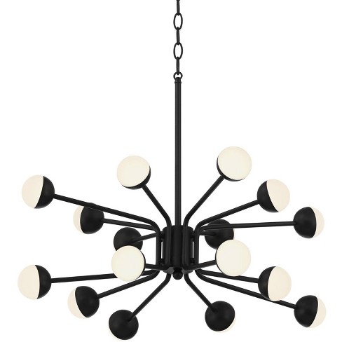 Possini Euro Design Antony Black Sputnik Chandelier 25" Wide Modern LED Globe Shades 16-Light Fixture for Dining Room House Foyer - image 1 of 4