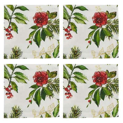 Split P Christmas Camellia Napkin Set of 4