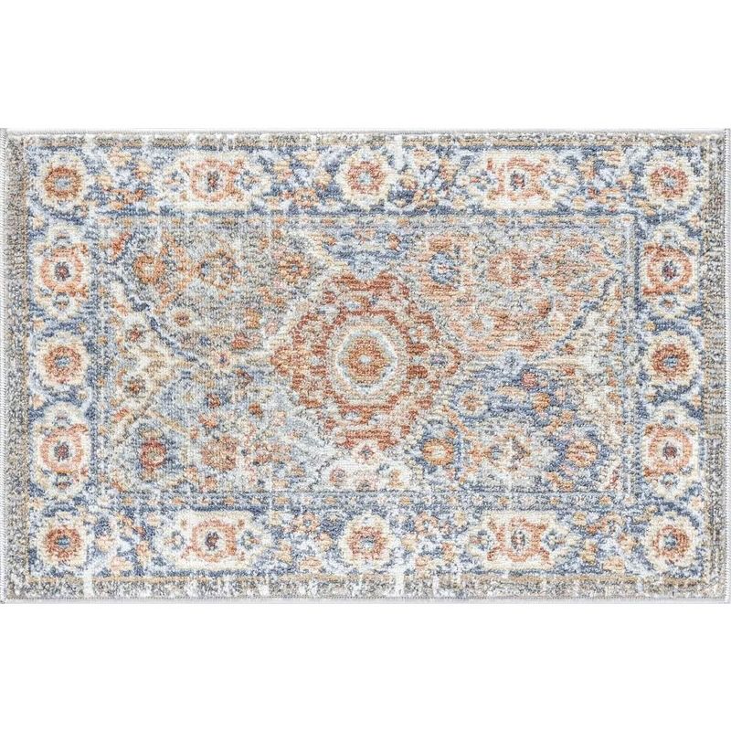 Area Rug Bohemian Floral Medallion Rugs for Living Room Bedroom Rugs Persian Boho Area Rug Vintage Rugs, 3 of 9