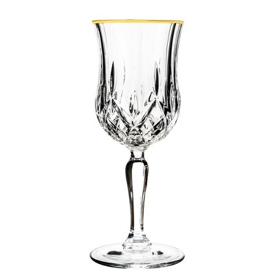 Opera Gold Rim 8oz Crystal Wine Glass Set of 6