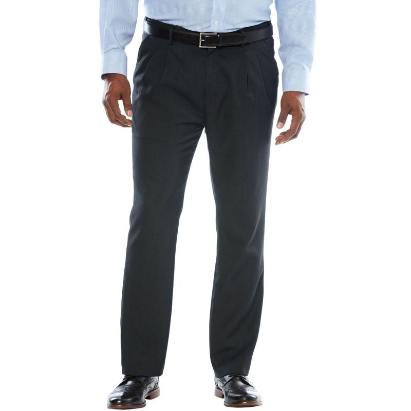 KingSize Men's Big & Tall  No Hassle Classic Fit Expandable Waist Double-Pleat Dress Pants, 1 of 3