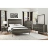 Contemporary Three-Tone Gray Finish Nightstand Perched atop Metal Legs Acacia Veneer Modern Bedroom Furniture - 2 of 4