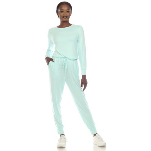 Women s 2 Piece Lounge Set Turquoise Large White Mark Target