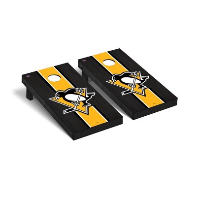 NHL Pittsburgh Penguins Premium Cornhole Board Onyx Stripe Version