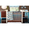 Bacati - Mod Dia Aqua/Choc Laundry Hamper with Wooden Frame - 3 of 4