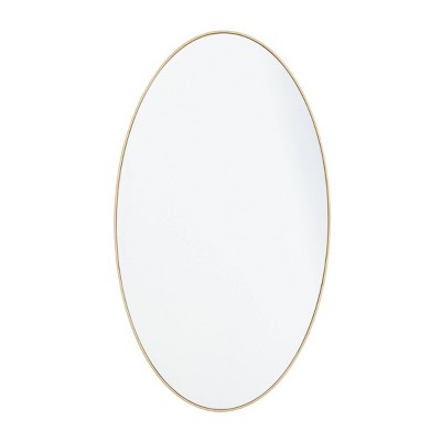 Contemporary Wood Oval Wall Mirror Gold - Olivia & May : Target