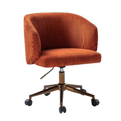 Ottaviano Corduroy Swivel Barrel Task Office Chair with Height-adjustable | ARTFUL LIVING DESIGN