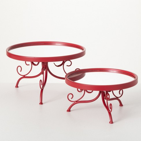 Red coffee store table tray