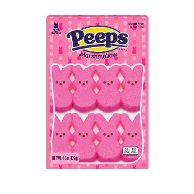 Peeps Easter Marshmallow Pink Bunnies - 4.5oz/12ct