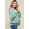 Pinkblush Mint Green Mixed Knit Maternity Hooded Sweater - 2 of 4
