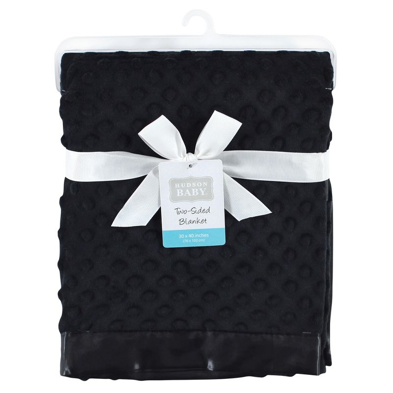 Hudson Baby Unisex Baby Plush Mink Blanket, Black, One Size, 2 of 4