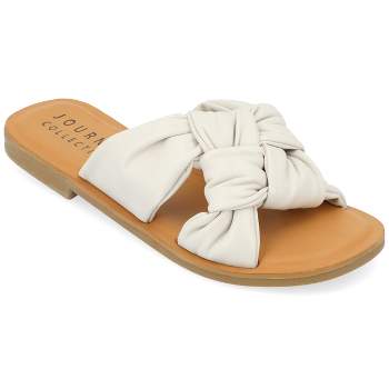 Journee Collection Womens Kianna Tru Comfort Foam Slide Puffy Flat Sandal