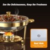Warmounts 5QT Gold Luxury Round Chafing Dish Buffet Set Food Warmer with Glass Lids & Holders - 4 of 4