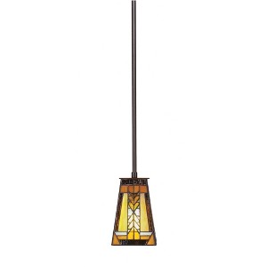 Toltec Lighting Apollo 1 - Light Pendant in  Dark Granite with 5" Square Santa Cruz Art Glass Shade - 1 of 1