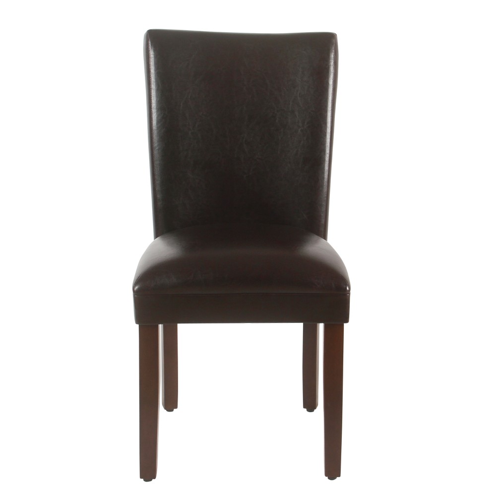 Photos - Chair Set of 2 Parsons Dining  Brown Faux Leather - HomePop