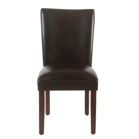 Set Of 2 Parsons Dining Chairs Brown, Dining Chairs Faux Leather