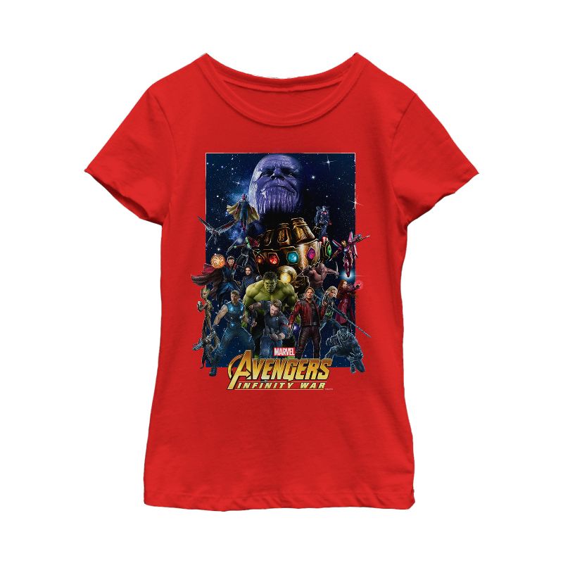Girl's Marvel Avengers: Infinity War Character Collage T-Shirt, 1 of 5