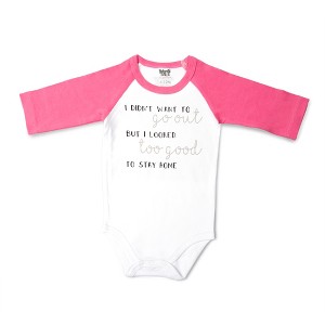 Pavilion Gift Company - Looked Too Good - 12-24 Months 3/4 Length Pink Sleeve Onesie - Leotards and Bodysuits - 1 of 4