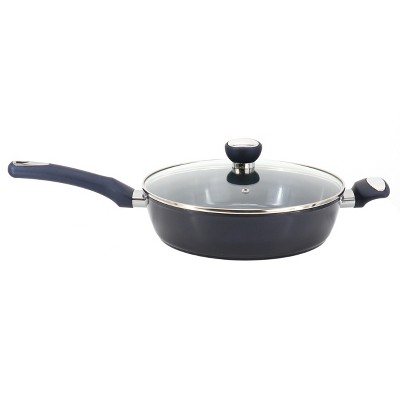 Oster Hawke 12 inch Ceramic Nonstick Aluminum Frying Pan in Dark Blue Size: 8 W 950121080M