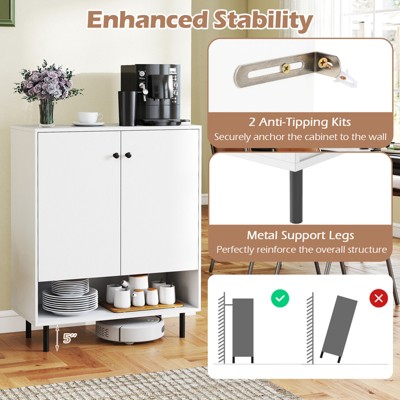 Costway Sideboard Buffet Cabinet 2-Door Kitchen Storage Cabinet w/ Adjustable Shelf — фото 8