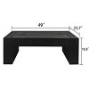 49" Black Rustic Farmhouse Coffee Table with Distressed Wood Finish, Rectangular Living Room Centerpiece -3irtyhousy - 4 of 4