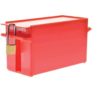 Nadex Coins™ Large Capacity Rolled Pennies Coin Storage Box in Red - 1 of 4