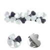 Unique Bargains Freesia Flower French Barrette Hair Clips Dark Blue White 1 Pc - 3 of 4