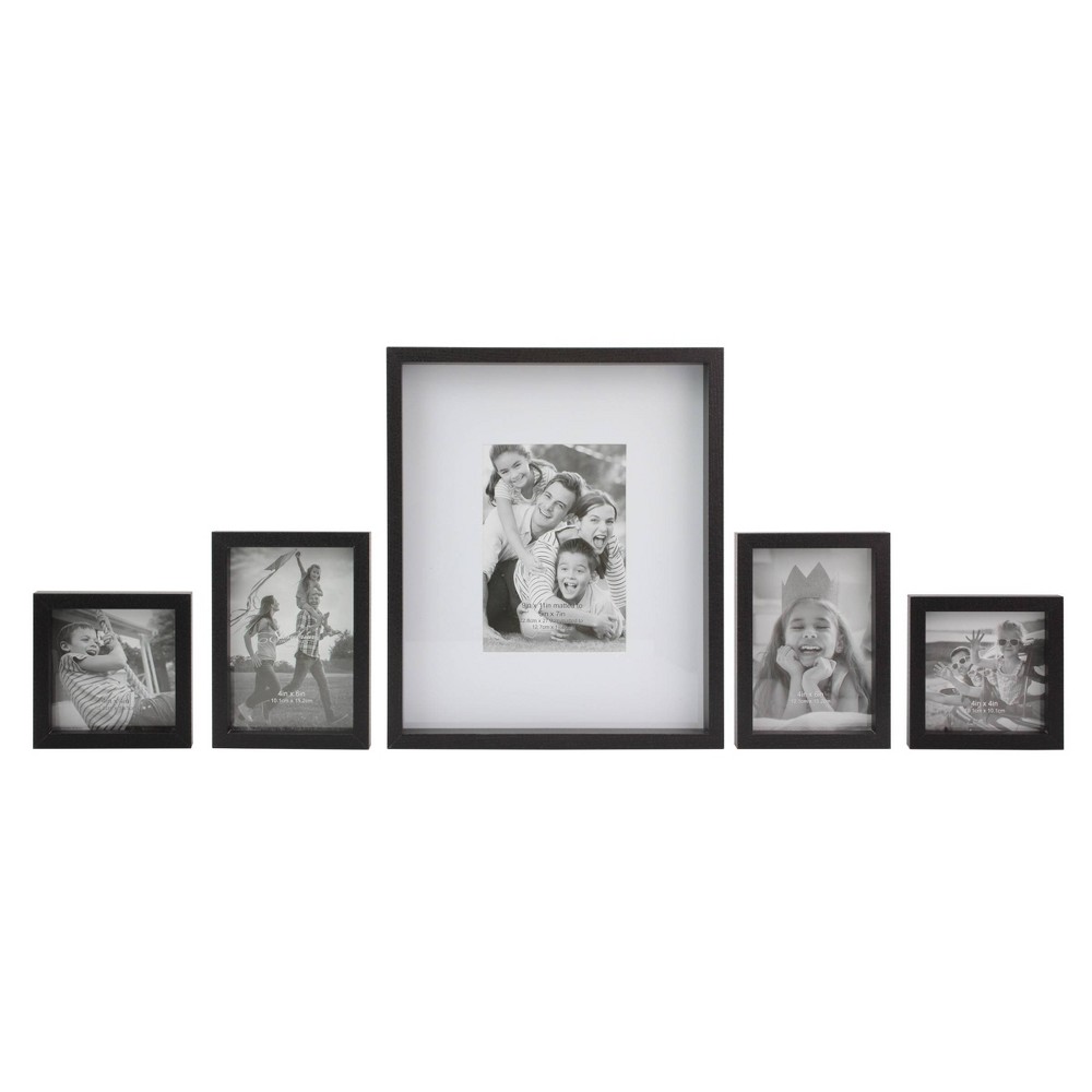 Photos - Photo Frame / Album 5pc Nesting Frame Set Black - Stonebriar Collection