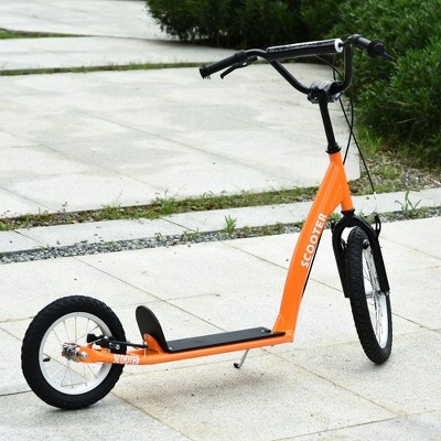 Orange Steel Youth Kick Scooter with Adjustable Handlebar