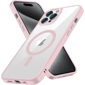 Entronix [Magnetic] Case Compatible with iPhone 15 Pro Max - [Clear Back] Soft Matte Frame - 1 of 4